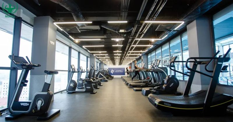 Phòng gym có không gian rộng