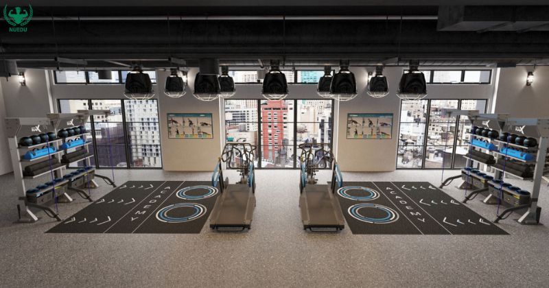 Phòng gym có không gian rộng